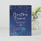 Einladung zum Weihnachtsessen | Mitternachtssterne (Stehend Vorderseite)