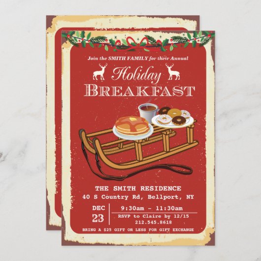 Einladung zum Weihnachtsfest (Vorne/Hinten)