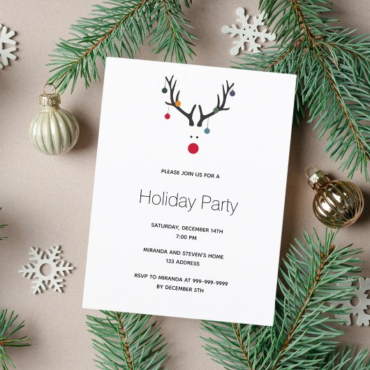 Einladung zum Weihnachtsfest im Party Postkarte