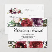 Einladung zum Weihnachtsfest in Rot-Flora Postkarte (Vorne/Hinten)