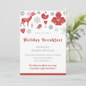 Einladung zum Weihnachtsfrühstück Classic Gray (Stehend Vorderseite)