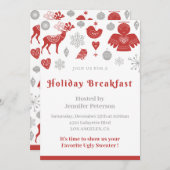 Einladung zum Weihnachtsfrühstück Classic Gray (Vorne/Hinten)