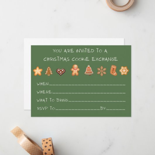 Einladung zum Weihnachtskochaustausch (Vorderseite/Rückseite Beispiel)