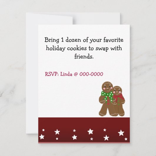 Einladung zum Weihnachtskochtausch (Rückseite)