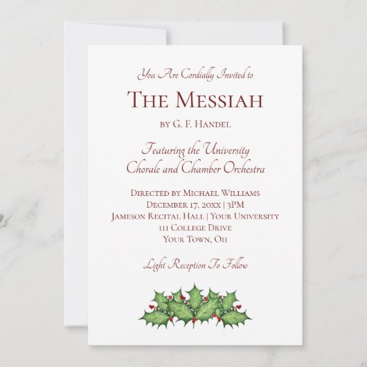 Einladung zum Weihnachtskonzert (Vorderseite)