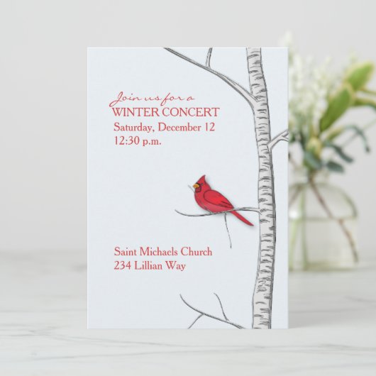 Einladung zum Winter Birch Tree (Stehend Vorderseite)