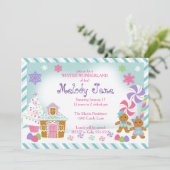 Einladung zum Winter Candy Land (Stehend Vorderseite)