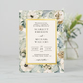 Einladung zum Winter Floral Wedding Foil (Stehend vorne)