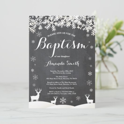 Einladung zum Winter-Hirsch (Stehend Vorderseite)