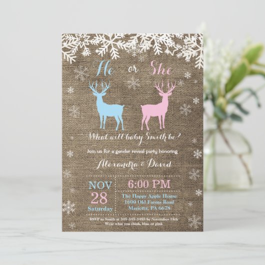 Einladung zum Winter-Hirsch (Stehend Vorderseite)