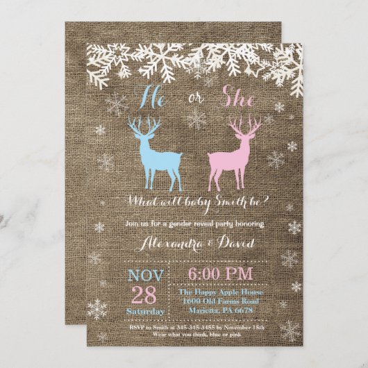 Einladung zum Winter-Hirsch (Vorne/Hinten)