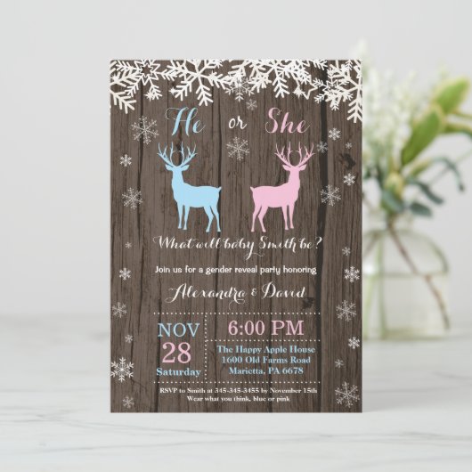 Einladung zum Winter-Hirsch (Stehend Vorderseite)