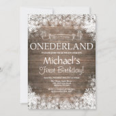 Einladung zum Winter Onederland 1. Geburtstag (Vorderseite)