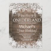 Einladung zum Winter Onederland 1. Geburtstag (Vorne/Hinten)