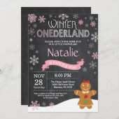 Einladung zum Winter Onederland 1. Geburtstag (Vorne/Hinten)