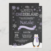 Einladung zum Winter Onederland 1. Geburtstag (Vorne/Hinten)