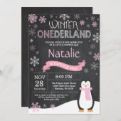 Einladung zum Winter Onederland 1. Geburtstag (Vorne/Hinten)