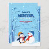 Einladung zum Winter zum Geburtstag (Vorne/Hinten)