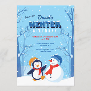 Einladung zum Winter zum Geburtstag