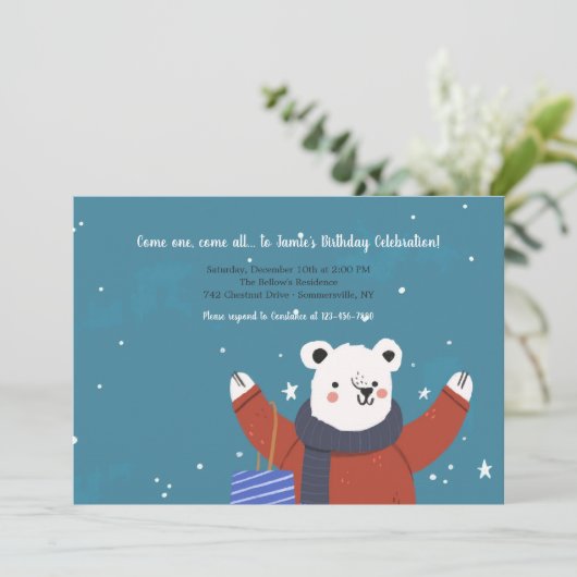 Einladung zum Winterbär (Stehend Vorderseite)