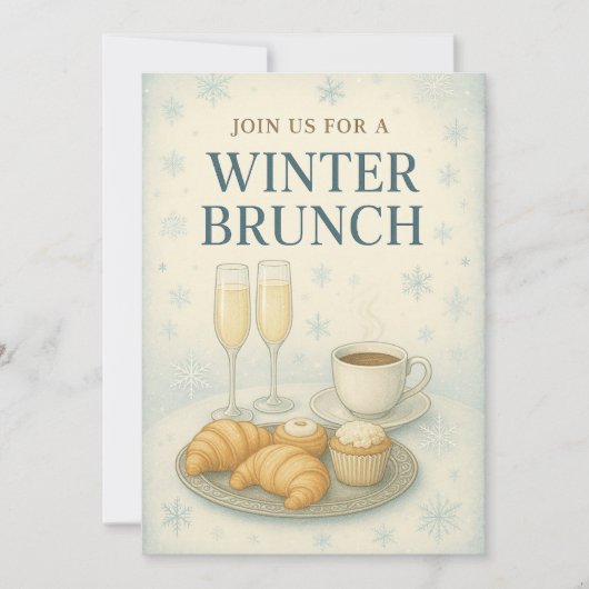Einladung zum Winterbrunch | Elegant Mattiert (Vorderseite)