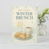 Einladung zum Winterbrunch | Elegant Mattiert (Stehend Vorderseite)