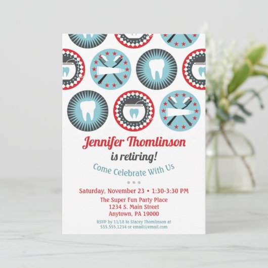 Einladung zum Zahnarzthygienisten (Stehend Vorderseite)