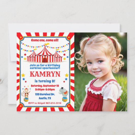 Einladung zum Zirkus, Karneval (Vorderseite)