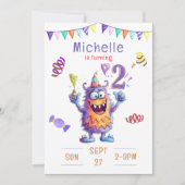 Einladung zum zweijährigen Geburtstag eines Monste (Vorderseite)