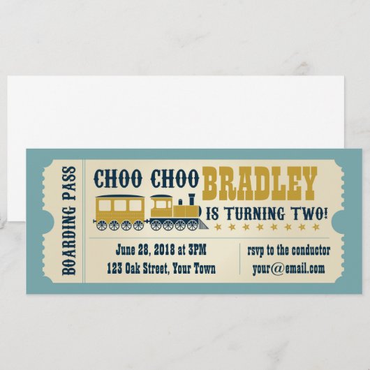 Einladung zum zweiten Geburtstag (Vorne/Hinten)