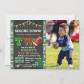 Einladung zum zweiten Geburtstag Fußball Party Cha (Vorderseite)