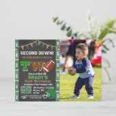 Einladung zum zweiten Geburtstag Fußball Party Cha (Stehend Vorderseite)