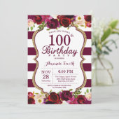 Einladung zur 100. Geburtstagsparty in Burgund (Stehend Vorderseite)