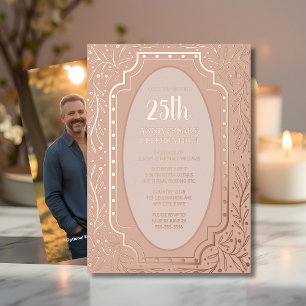 Einladung zur 25. Hochzeitstag-Feier Florale Elega