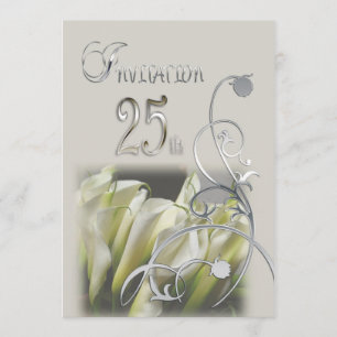 Einladung zur 25-Jahr-Feier - Calla-Lilien