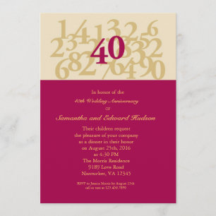 Einladung zur 40. Rubinhochzeit