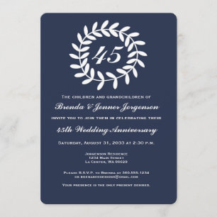 Einladung zur 45. Saphir-Hochzeit-Jubiläumsfeier