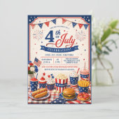 Einladung zur 4. Juli BBQ-Grillparty (Stehend Vorderseite)