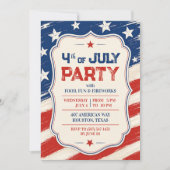 Einladung zur 4. Juli BBQ-Party (Vorderseite)