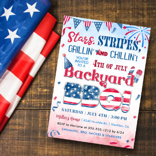 Einladung zur 4. Juli-Feuerwerk-BBQ-Party
