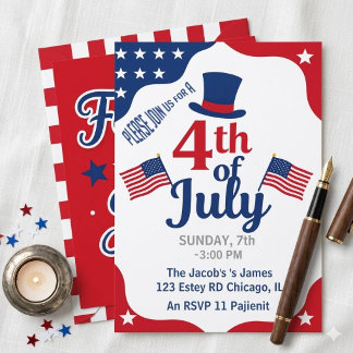 Einladung zur 4.-Juli-Party mit patriotischer US-F