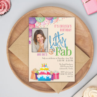 Einladung zur 50-Fab-farbigen Geburtstagsparty