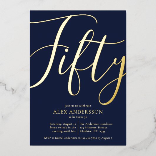 Einladung zur 50. Geburtstagsparty (Vorderseite)