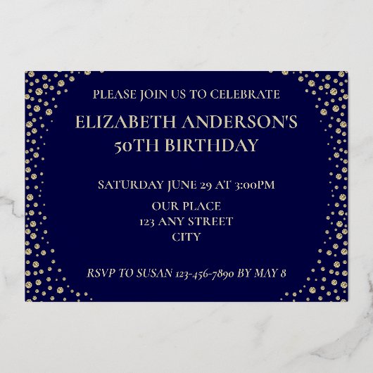 Einladung zur 50. Geburtstagsparty (Rückseite)
