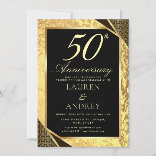 Einladung zur 50. Hochzeitstag-Feier (Vorderseite)