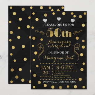 Einladung zur 50. Hochzeitstag-Feier - Schwarz & G