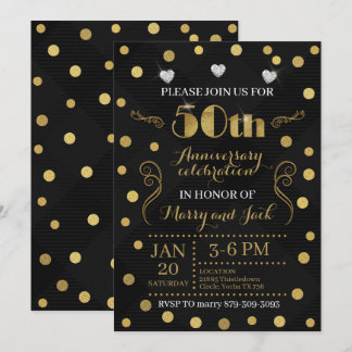 Einladung zur 50. Hochzeitstag-Feier - Schwarz & G