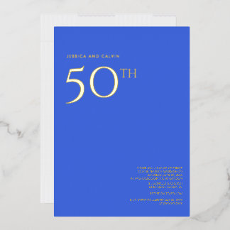 Einladung zur 50. Hochzeitstag Royal Blau