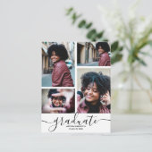 Einladung zur 5-Foto-Graduiertengruppe Postkarte (Stehend Vorderseite)
