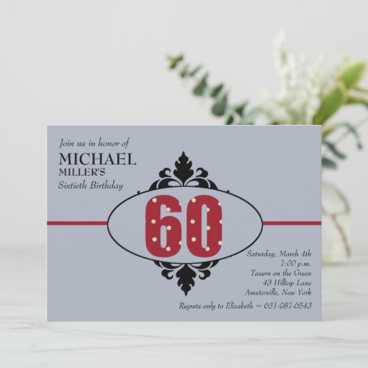 Einladung zur 60. Geburtstagsparty (Stehend Vorderseite)